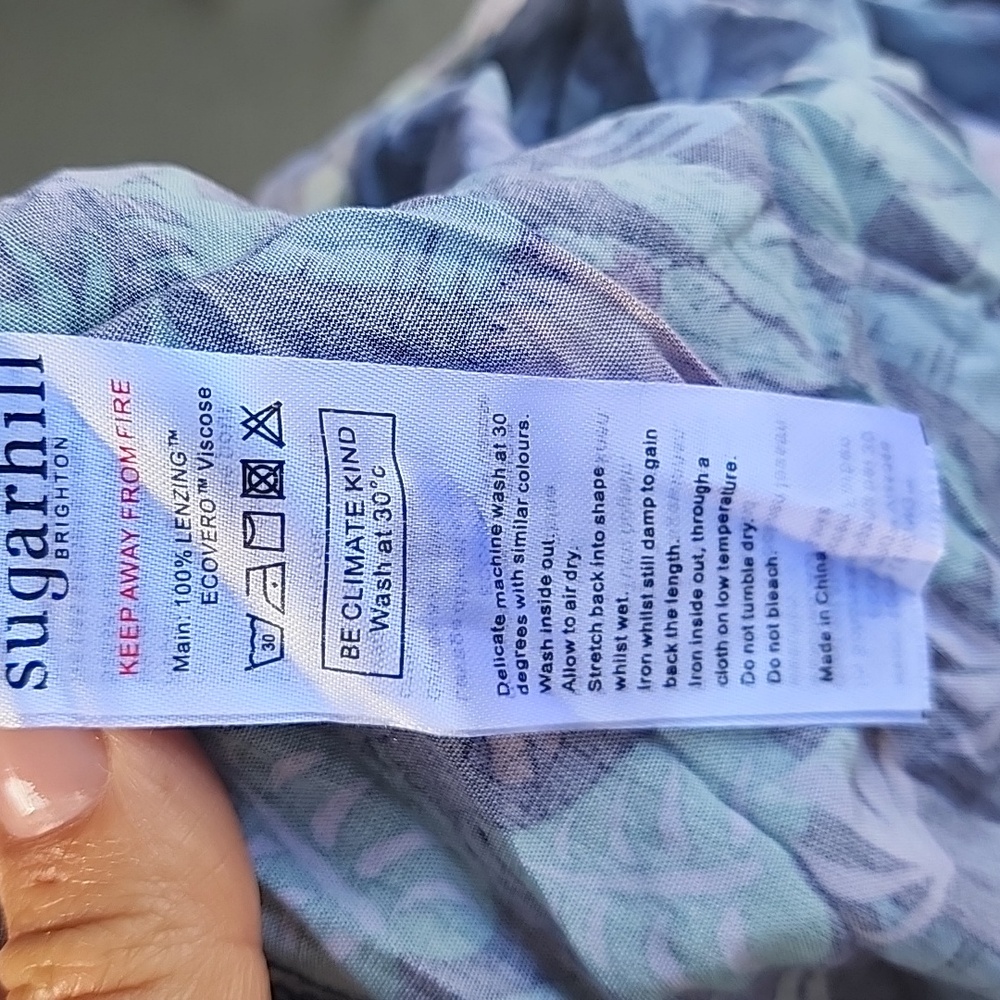 Floral Blue and Purple Women's Dress - Picture 7 of 9
